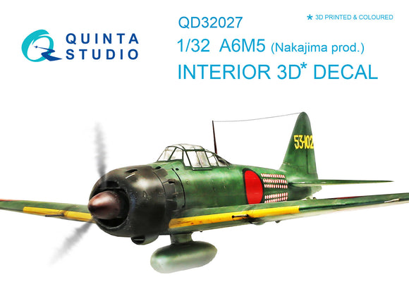 1/32 Quinta A6M5 (Nakajima prod.) 3D-Printed Interior (for Tamiya kit) 32027