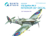 1/32 Quinta Spitfire Mk.V 3D-Printed Interior (for Hobby Boss kit) 32030