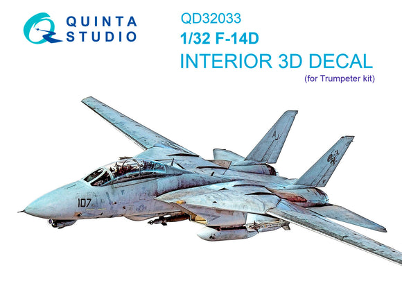 1/32 Quinta Studio F-14D 3D-Printed Interior (for Trumpeter kit) 32033