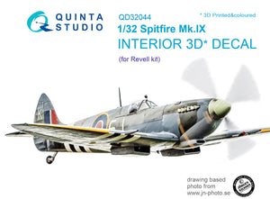 1/32 Quinta Studio Spitfire Mk. IX 3D-Printed Interior (for Revell kit) 32044
