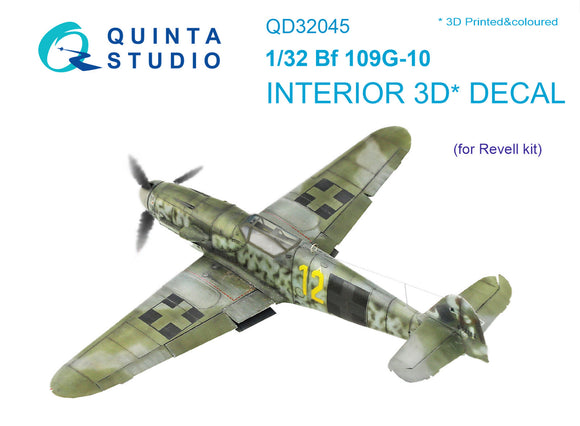 1/32 Quinta Studio Bf 109G-10 3D-Printed Interior (for Revell) 32045