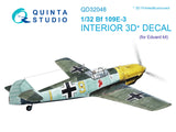 1/32 Quinta Studio Bf 109E-3 3D-Printed Interior (for Eduard kit) 32048