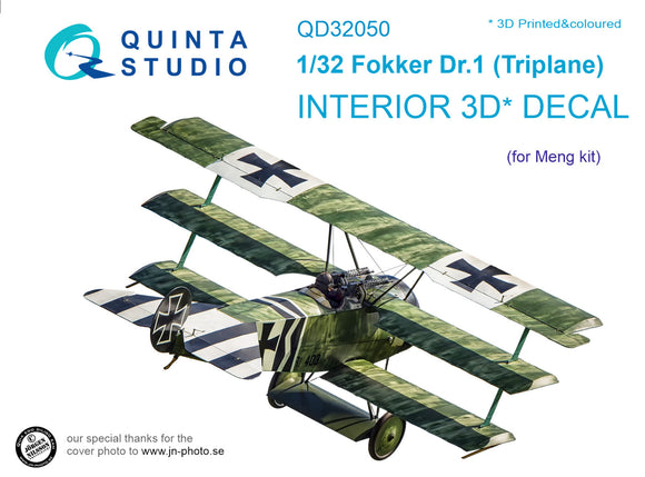 1/32 Quinta Studio Fokker Dr.1 3D-Printed Interior (for Meng kit) 32050