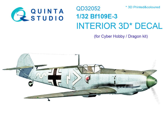 1/32 Quinta Studio Bf 109E-3 3D-Printed Interior (for Cyber-hobby/Dragon kit) 32052
