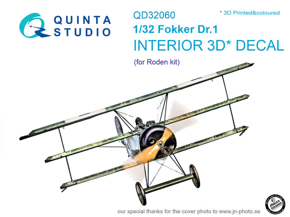 1/32 Quinta Studio Fokker Dr.1 3D-Printed Interior (for Roden kit) 32060