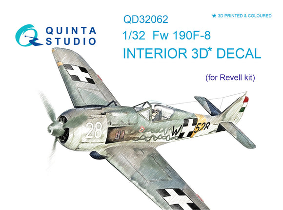 1/32 Quinta Studio FW 190F-8 3D-Printed Interior (for Revell) 32062