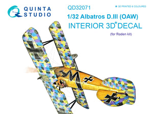 1/32 Quinta Studio Albatros D.III OAW 3D-Printed Interior (for Roden kit) 32071