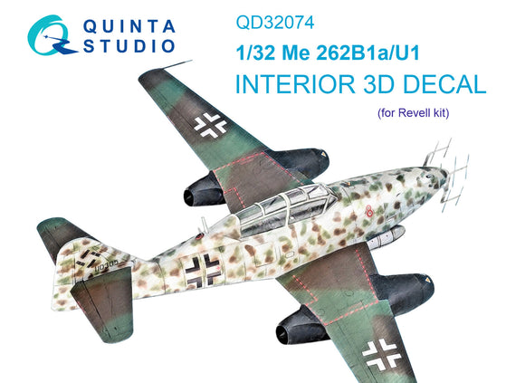 1/32 Quinta Studio Me 262B1a/U-1 3D-Printed Interior (for Revell) 32074