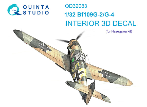 1/32 Quinta Studio Bf 109G-2/G-4 3D-Printed Interior (for Hasegawa kit) 32083