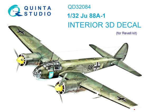 1/32 Quinta Studio Ju 88A-1 3D-Printed Interior (for Revell kit) 32084