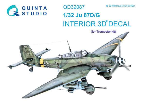 1/32 Quinta Studio Ju 87 D/G 3D-Printed Interior (for Trumpeter kit) 32087