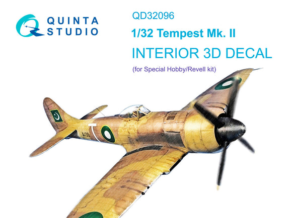 1/32 Quinta Studio Tempest Mk.II 3D-Printed Interior (Special Hobby/Revell) 32096