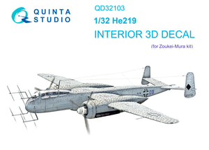 1/32 Quinta Studio He 219 3D-Printed Interior (for ZM SWS kit) 32103