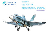 1/32 Quinta Studio F/A-18A 3D-Printed Full Interior (for Academy kit) 32110