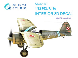 1/32 Quinta Studio PZL P.11c 3D-Printed Interior (for IBG kit) 32113