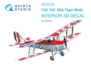 1/32 Quinta Studio DH 82A Tiger Moth 3D-Printed Interior (for ICM kit) 32124