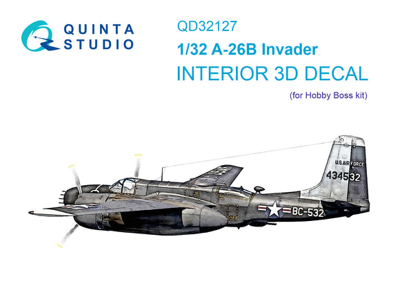1/32 Quinta Studio A-26B 3D-Printed Full Interior (for Hobby Boss kit) 32127