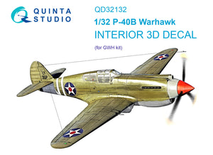 1/32 Quinta Studio P-40B 3D-Printed Interior (for GWH kit) 32132