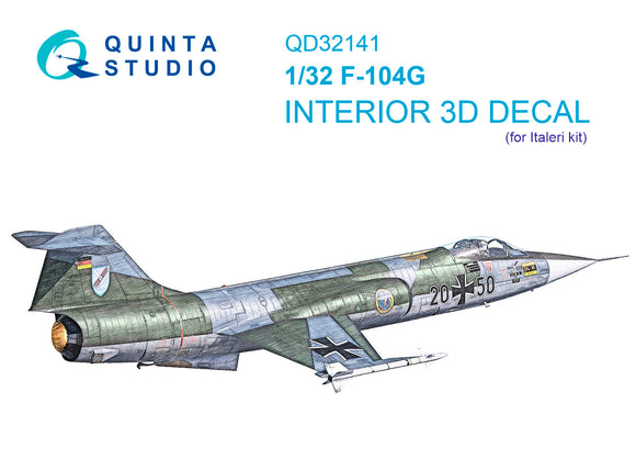 1/32 Quinta F-104G 3D-Printed Interior FULL SET (for Italeri kit) 32141