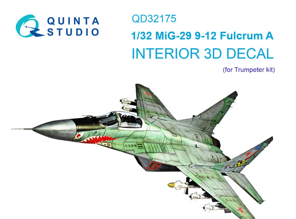 1/32 Quinta Studio MiG-29 9-12 Fulcrum A 3D-Printed Full Interior (for Trumpeter kit) 32175