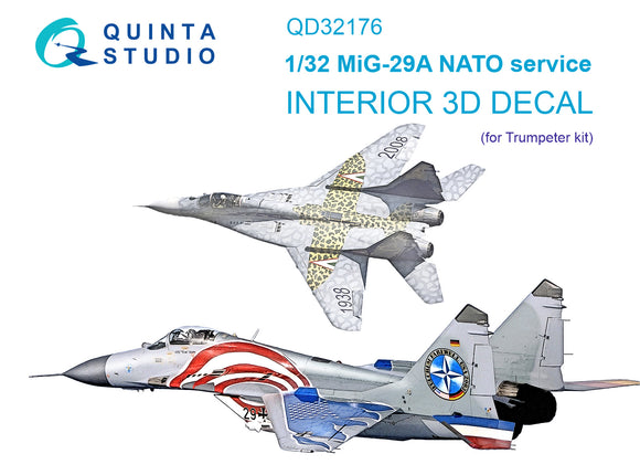 1/32 Quinta Studio MiG-29A NATO service 3D-Printed Full Interior (for Trumpeter kit) 32176
