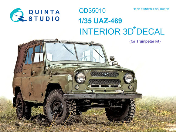 1/35 Quinta Studio UAZ 469 3D-Printed Interior (for Trumpeter kits) 35010