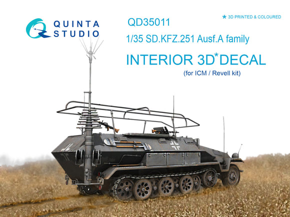 1/35 Quinta Studio KFZ 251 Ausf.A 3D-Printed Interior (for ICM kits) 35011