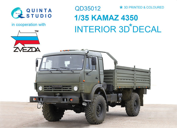 1/35 Quinta Studio KAMAZ 4350 Mustang Family 3D-Printed Interior (for Zvezda kits) 35012