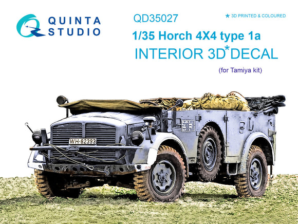 1/35 Quinta Studio Horch 4X4 type 1a 3D-Printed Interior (for Tamiya kit) 35027