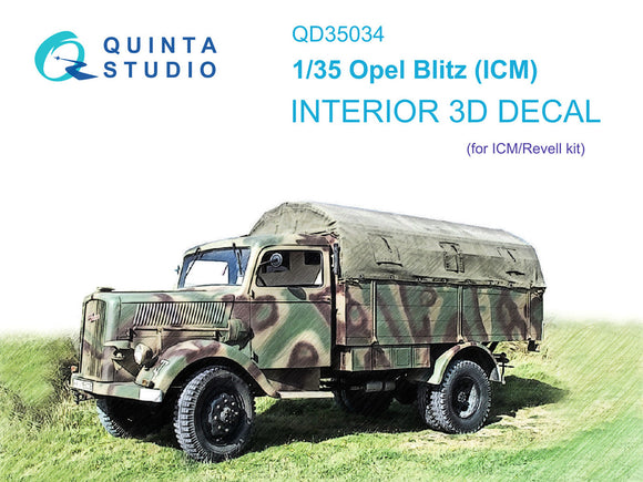 1/35 Quinta Studio Opel Blitz 3D-Printed Interior (for ICM kit) 35034