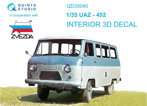 1/35 Quinta Studio UAZ 452 3D-Printed Interior (for Zvezda kits) 35040