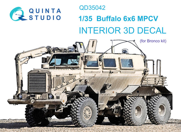 1/35 Quinta Studio Buffalo 6x6 MPCV 3D-Printed Interior (for Bronco kit) 35042