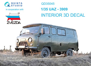 1/35 Quinta Studio UAZ 3909 3D-Printed Interior (for Zvezda kits) 35045