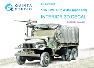 1/35 Quinta Studio GMC CCKW 352 Open Cab 3D-Printed Interior (for Hobby Boss kit) 35059