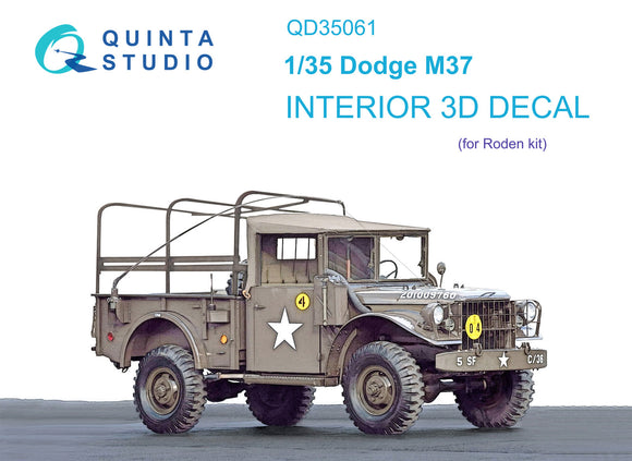 1/35 Quinta Studio Dodge M37 3D-Printed Interior (for Roden kit) 35061