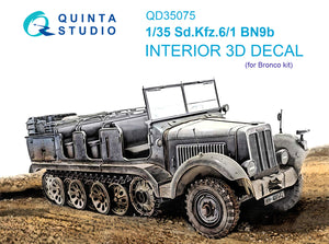 1/35 Quinta Studio Sd.Kfz.6-1 BN9b 3D-Printed Interior (for Bronco kits) 35075