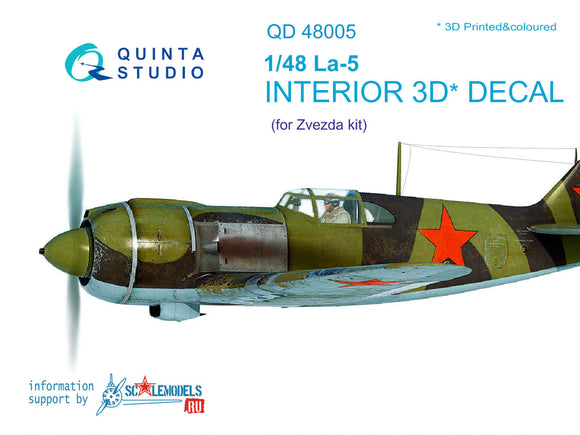 1/48 Quinta Studio La-5 3D-Printed Interior (for Zvezda kit) 48005