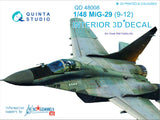 1/48 MiG-29 (9-12) 3D-Printed Interior (for GWH kits) 48008