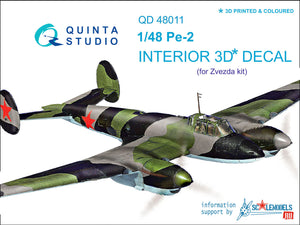 1/48 Pe-2 3D-Printed & coloured Interior on decal paper (for Zvezda kits)