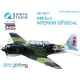 1/48 Su-2 3D-Printed & coloured Interior on decal paper (for Zvezda kits)
