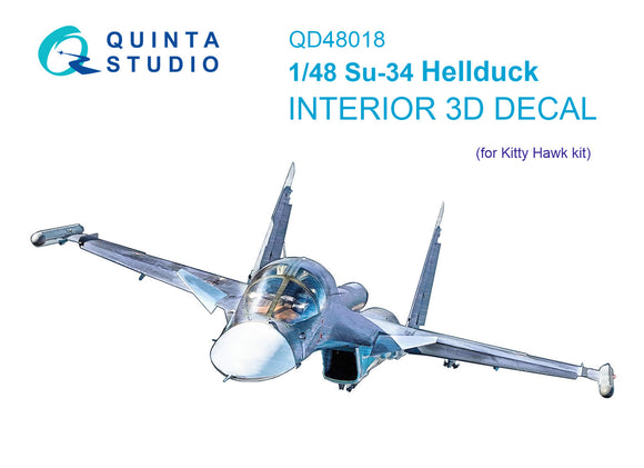 1/48 Quinta Studio Su-34 3D-Printed Full Interior (for Kitty Hawk kit) 48018