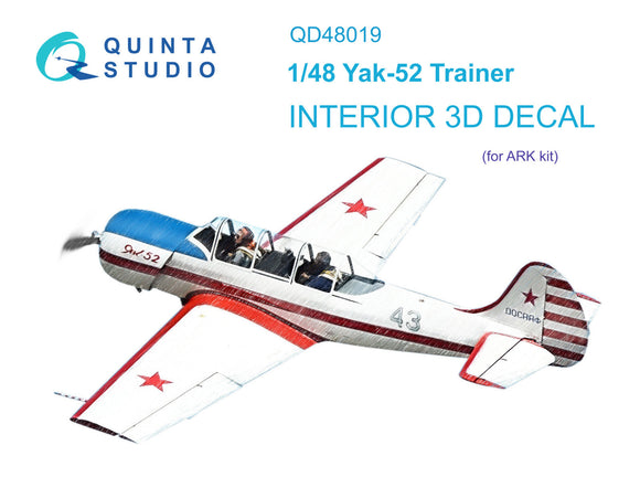 1/48 Quinta Studio Yak-52 3D-Printed Interior, Full Set (for ARK kit) 48019