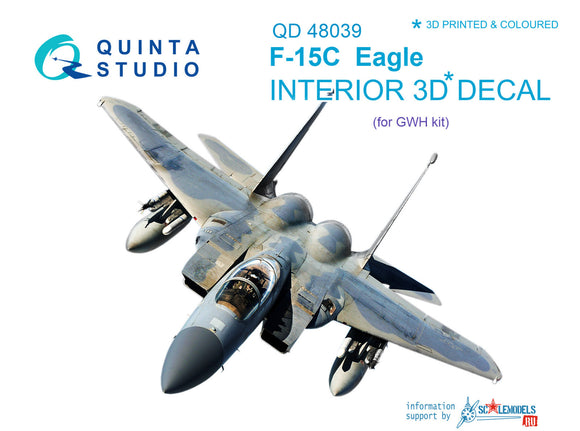 1/48 Quinta Studio F-15C 3D-Printed Interior (for GWH kit) 48039