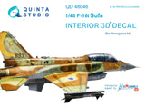 1/48 Quinta Studio F-16I 3D-Printed & coloured Interior on decal paper (for Hasegawa kit)