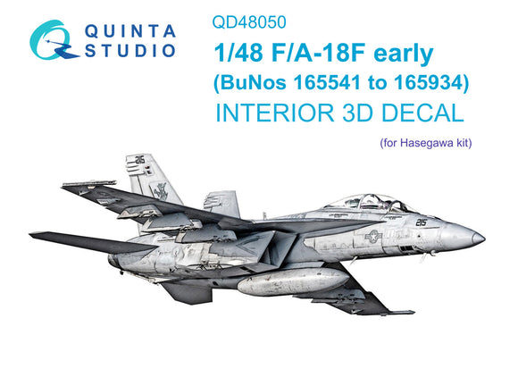 1/48 Quinta F/A-18F early 3D-Printed Interior (for Hasegawa kit) 48050