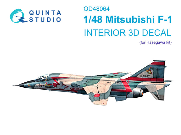 1/48 Mitsubishi F-1 3D-Printed Interior (for Hasegawa kits) 48064