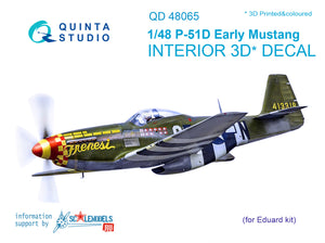 1/48 Quinta Studio P-51D (Early) 3D-Printed Interior (for Eduard kit) 48065