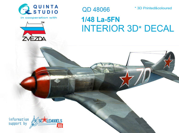1/48 Quinta Studio La-5FN 3D-Printed Interior (for Zvezda kit) 48066