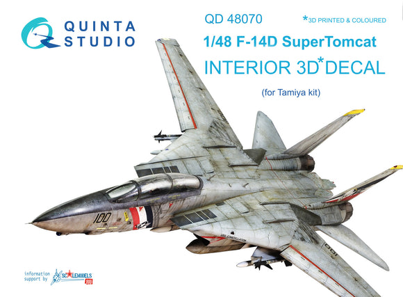 1/48 Quinta Studio F-14D 3D-Printed Interior (for Tamiya kit) 48070