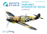 1/48 Quinta Studio Bf-109G-2 3D-Printed Interior (for Eduard  kit) 48075